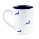 Navy Blue Running Deer Decorative Handcraft Ceramic Coffee Mug